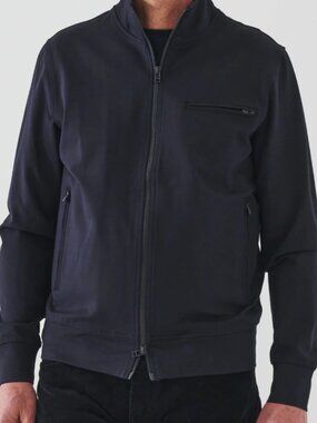 Patrick Assaraf Four-Way Stretch Track Jacket, Two-Way Zipper - Mens Medium
